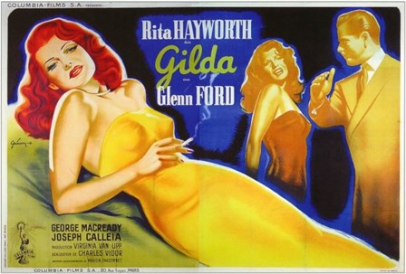 Gilda Glenn Ford &amp; Rita Hayworth art print