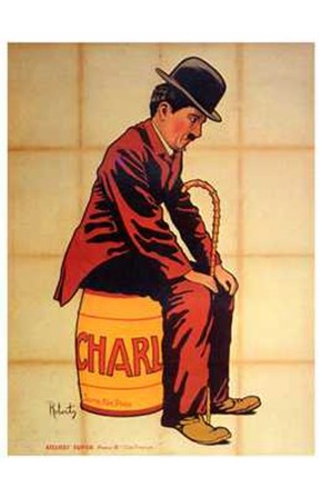 Charlie Chaplin - sitting art print