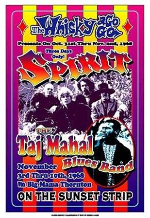 Spirit and Taj Mahal Blues Band, 1968: Whisky-A-Go-Go, Los Angeles by Chris Clark art print