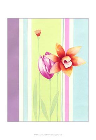 Flowers &amp; Stripes I by Vision Studio art print