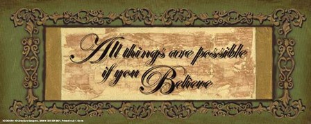 Words to Live By, Sage/GoldAll things by Debbie DeWitt art print