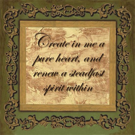 Words to Live By, Sage/GoldCreate in me by Debbie DeWitt art print