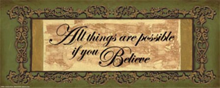 Words to Live By, Sage/GoldAll things by Debbie DeWitt art print