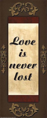 WTLB, Brown/GoldLove is never lost by Debbie DeWitt art print