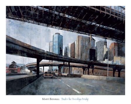 Under the Brooklyn Bridge by Marti Bofarull art print