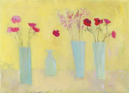 Anemones and Gerbera by Michael Clark art print