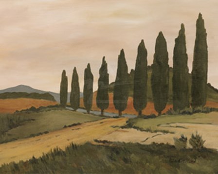 Shady Tuscan Road by John Clark art print