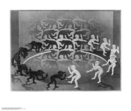 Encounter by M.C. Escher art print
