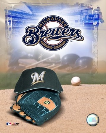 Milwaukee Brewers - &#39;05 Logo / Cap and Glove art print