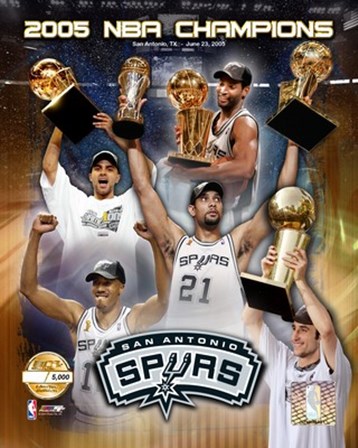 &#39;04 - &#39;05 Spurs NBA Champions / Composite &quot;PF GOLD&quot; (Limited Edition) art print