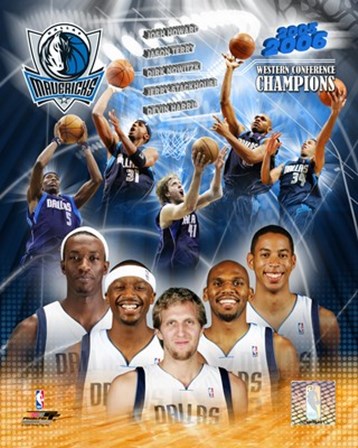 &#39;05 / &#39;06 Mavericks Western Conference Champions Composite art print