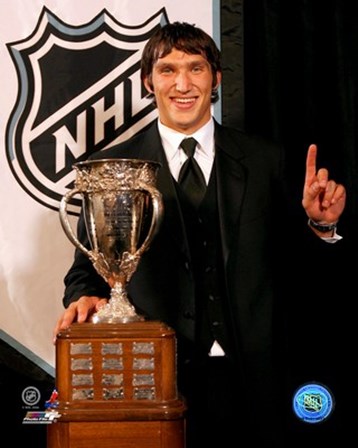 Alexander Ovechkin with the 2006 Calder Trophy art print