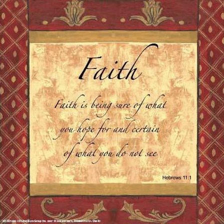 Words To Live By, Traditional - Faith by Debbie DeWitt art print