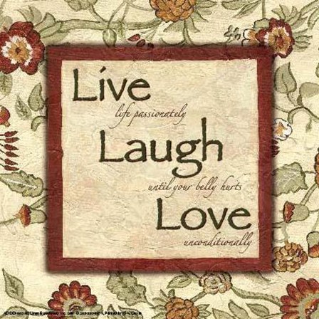 Wtlb, Eduardian FloralLive Laugh Love by Debbie DeWitt art print
