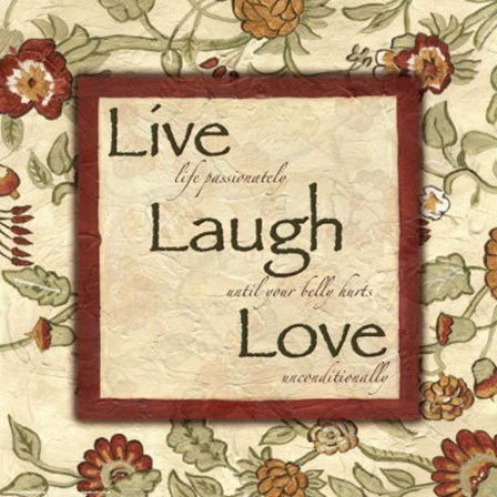 Wtlb, Eduardian FloralLive Laugh Love by Debbie DeWitt art print