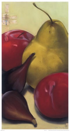 Pear, Plums &amp; Figs by Sylvia Gonzalez art print