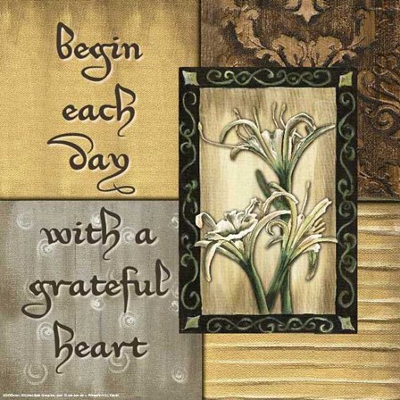 Golden ReflectionBegin Each Day by Debbie DeWitt art print