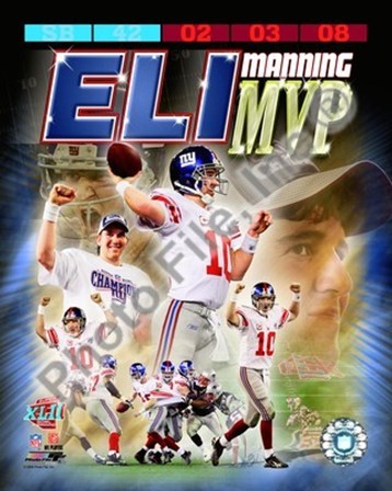 Eli Manning SuperBowl XLII MVP Portrait Plus art print