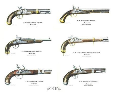Authentic Early American Pistols (Set 6) by Falick-Mittleman art print