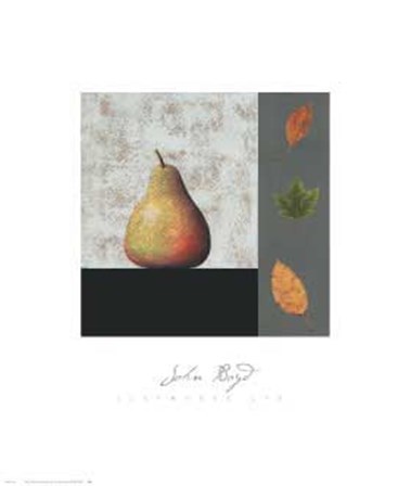 Pear and Leaves by John Boyd art print