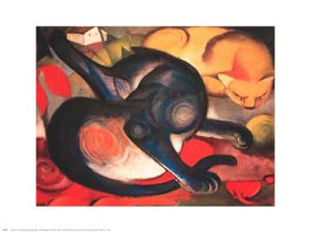 Two Cats by Franz Marc art print