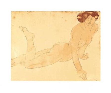 Femme nue allongee sur le ventre (serigraph) by Auguste Rodin art print