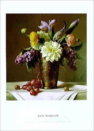 Flowers in an Indian Vase by Ken Marlow art print