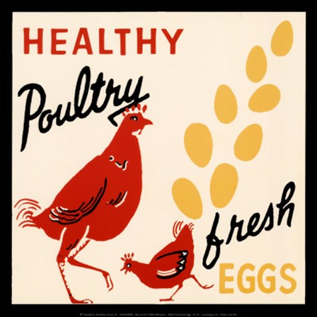 Healthy Poultry-Fresh Eggs by Retro Series art print