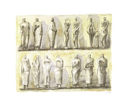 Standing Figures (serigraph) by H. Moore art print