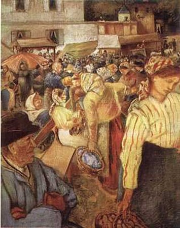 Village Market by Camille Pissarro art print