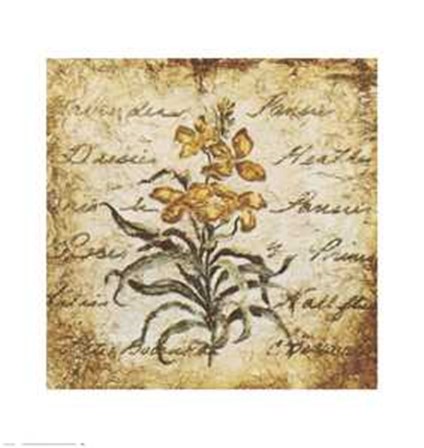 Yellow Petit Botanical by Claudette Beauvis art print