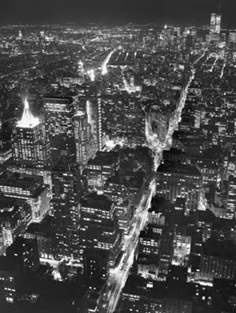 Night View of Lower Manhattan by Christopher Bliss art print