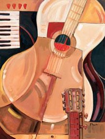 Abstract Guitar - Mini by Paul Brent art print