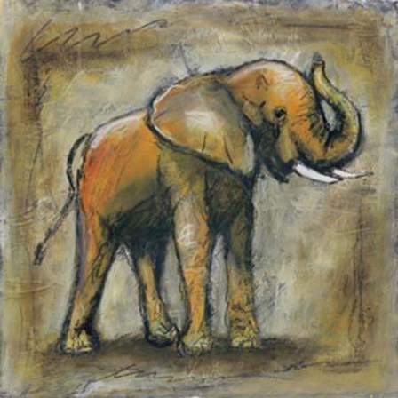 Safari Elephant by Tara Gamel art print