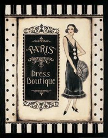 Paris Dress Boutique - Mini by Kimberly Poloson art print