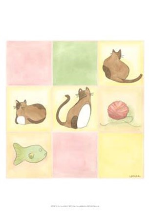 Tic-Tac Cats In Pink by June Erica Vess art print
