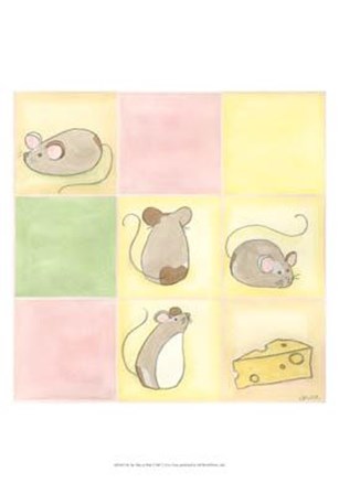 Tic-Tac Mice In Pink by June Erica Vess art print