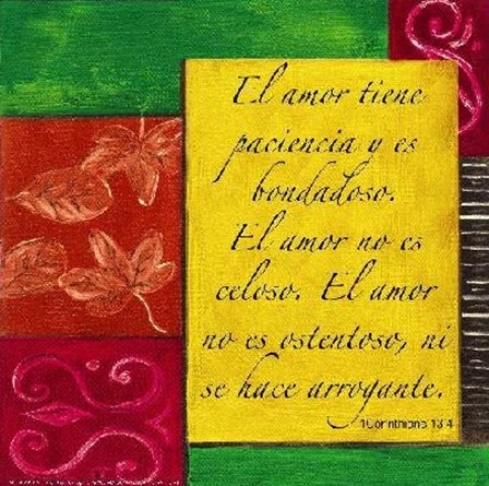 Words to Live By, Spanish...El Amor by Debbie DeWitt art print