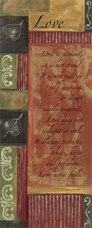 Words to Live By, Decor...Love Is (Panel) by Debbie DeWitt art print