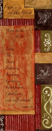 Words to Live By, Decor...Fruit of the Spirit (Panel) by Debbie DeWitt art print