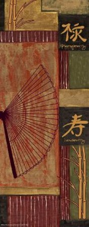 Asian Fan Panel - Right by Debbie DeWitt art print