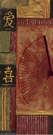 Asian Fan Panel - Left by Debbie DeWitt art print