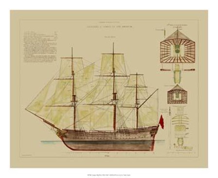 Antique Ship Plan VIII art print
