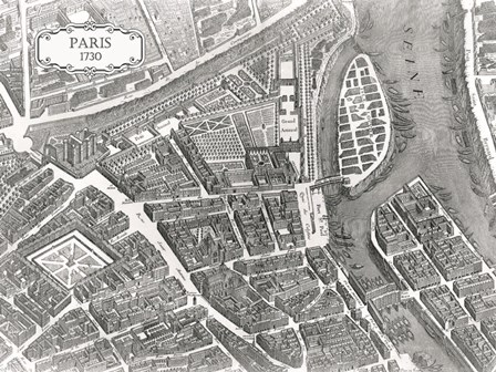 Plan Of Paris, 1730 (I) by Louis Bretez art print