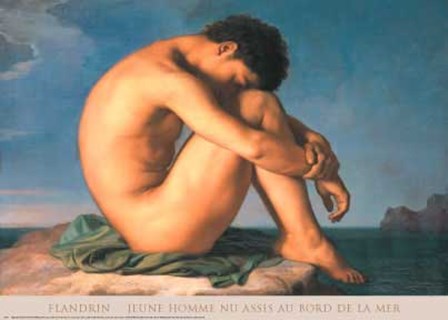 Jeune Homme nu Assis au Boro de la Mer by Hippolyte Flandrin art print