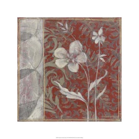 Taupe and Cinnabar Tapestry III by Jennifer Goldberger art print