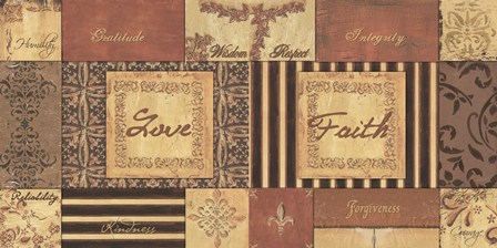 NATURAL PATCHWORKLove/Faith by Debbie DeWitt art print