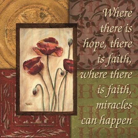 Spice 4 PatchWHERE THERE IS HOPE by Debbie DeWitt art print