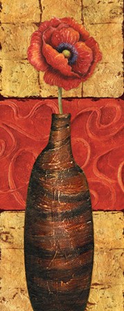 Fleur sur Tuiles I - petite by Delphine Corbin art print