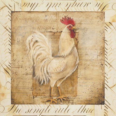 Rustic Farmhouse Rooster I - special by Kimberly Poloson art print